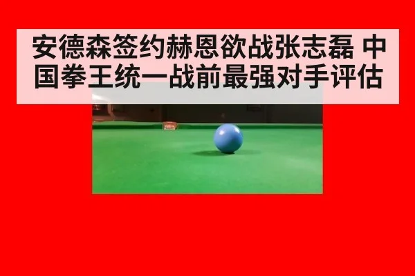 安德森签约赫恩欲战张志磊 中国拳王统一战前最强对手评估